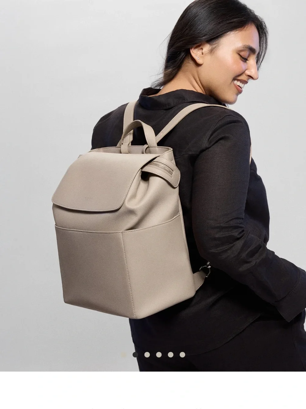 Minimalist Taupe Backpack - Women